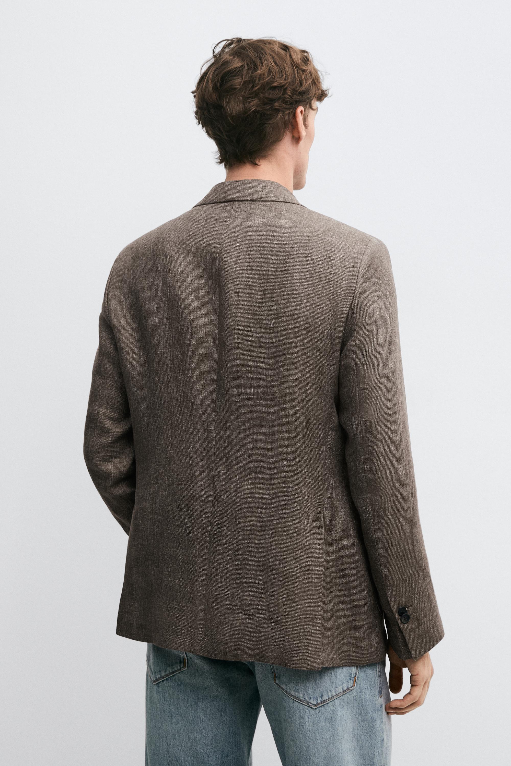 100% linen tailored marl blazer